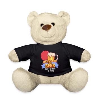 Table tennis Beer Tischtennis Bier Lustig Spruch - Teddy - Schwarz - Vorne