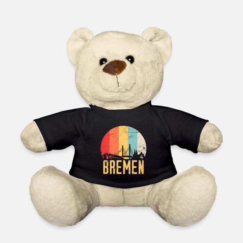 Bremen Skyline Silhouette 80er Retro Vintage - Teddy - Schwarz