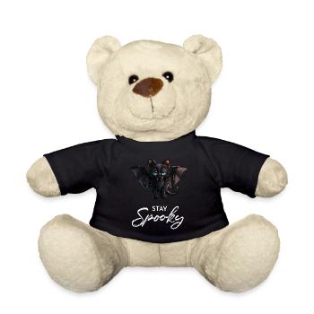 Stay Spooky Slogan Cute Vampire Black Bat Cat - Teddy - Schwarz - Vorne