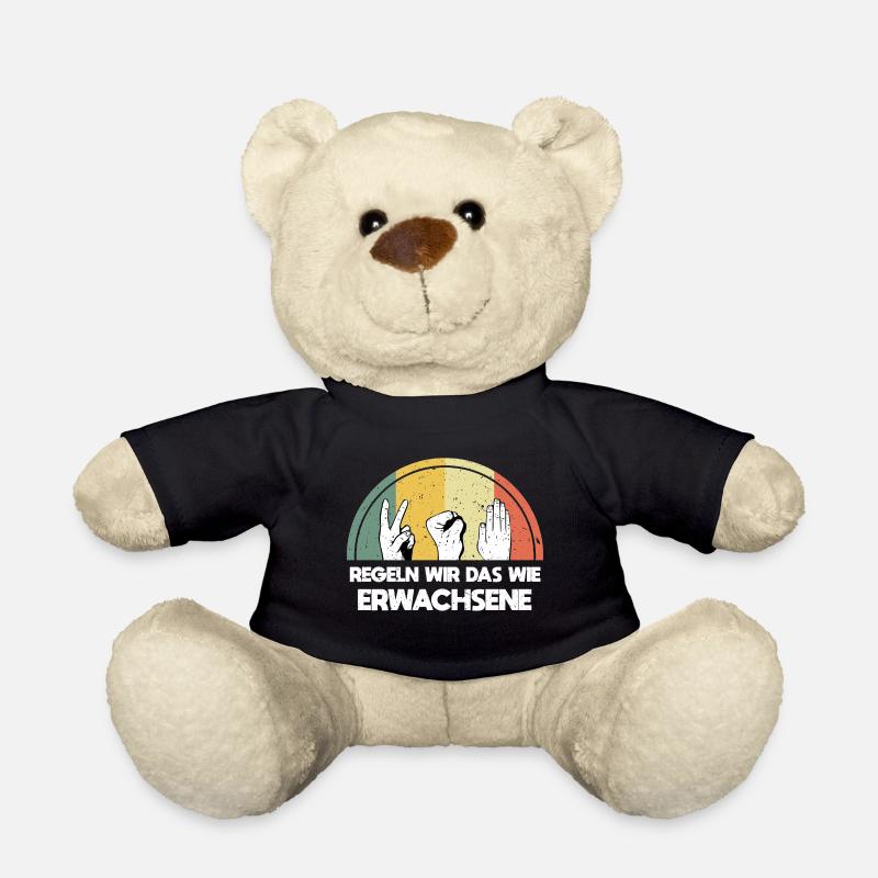 Schere Stein Papier Retro Vintage - Teddy - Schwarz