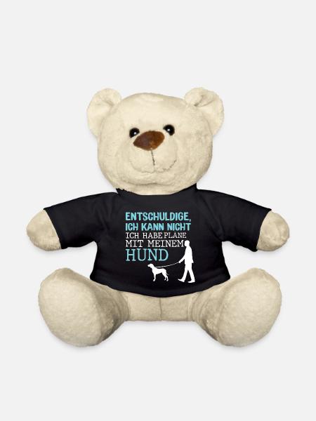 Hunde – Shirt Hundepapa Hundeglück Pfote Geschenk - Teddy - Schwarz