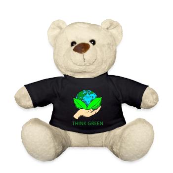 Klimaschutz. Save the world. T-Shirt Design - Teddy - Schwarz - Vorne