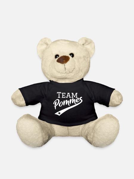 Pommes | Team Pommes retro mit stern, Gaming Style - Teddy - Schwarz