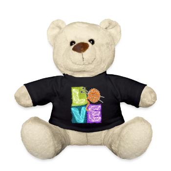 I love knitting and crocheting and wool - Teddy Bear - black - Front