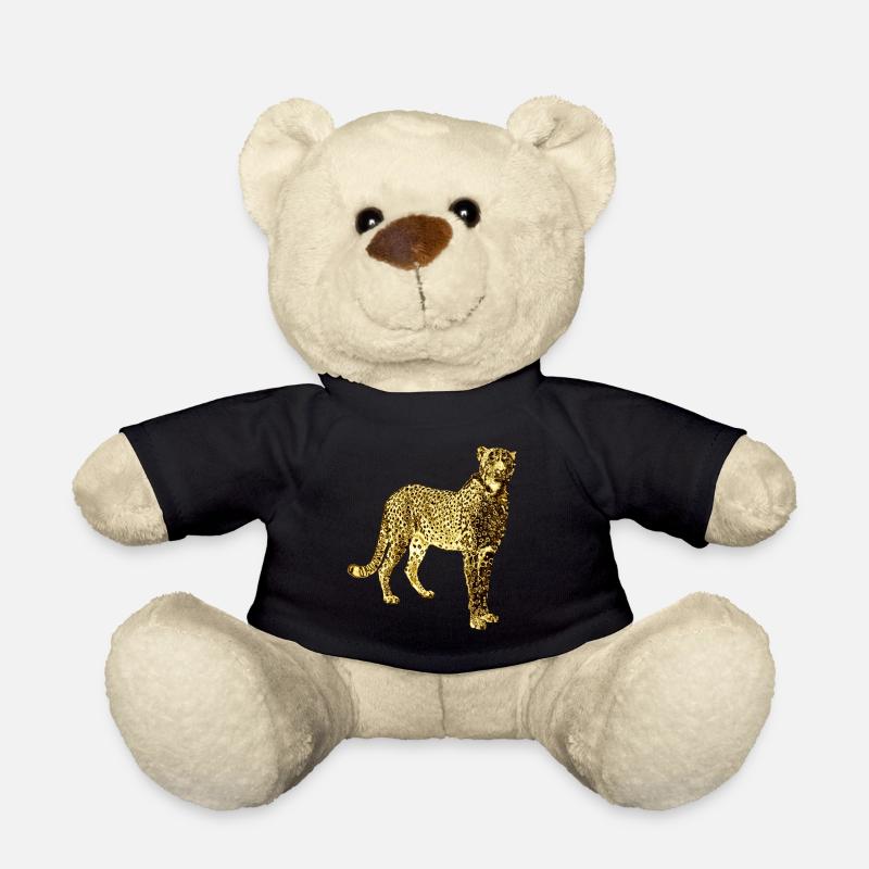 Leopard Goldene Graffiti Kunst - Teddy - Schwarz