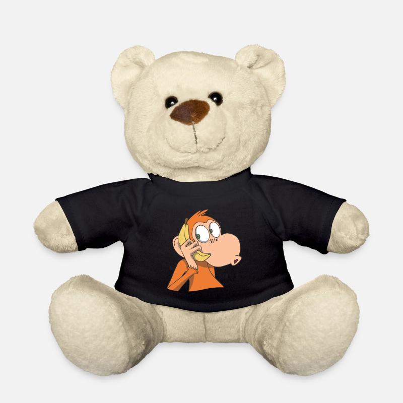 Affe mit Bananen Telefon - Teddy - Schwarz