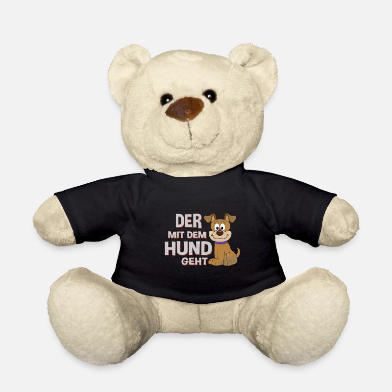 Der mit dem Hund geht Hündchen Geschenk - Teddy - Schwarz