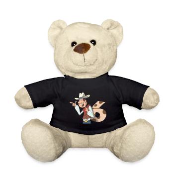 Cowboy children's birthday 6th birthday - Teddy Bear - black - Front