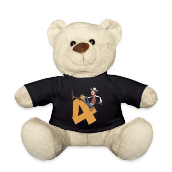 Anniversaire des enfants Cowboy 4e anniversaire - Nounours - noir - Devant