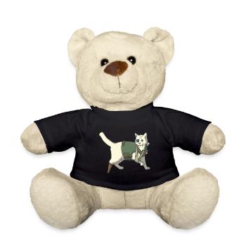 Veteran Katze Soldat - Teddy - Schwarz - Vorne