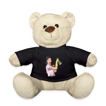 Putzfrau mit Reinigungmittel Vintage - Teddy - Schwarz - Vorne