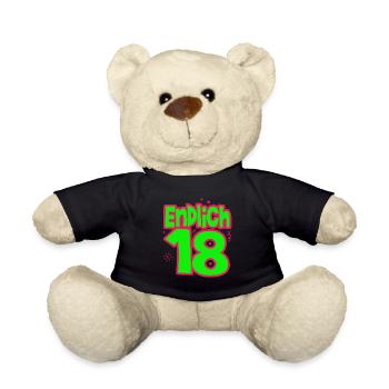18. Geburtstag - Endlich 18 - Teddy - Schwarz - Vorne