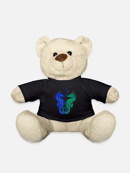 Joli couple d'hippocampes - Nounours - noir