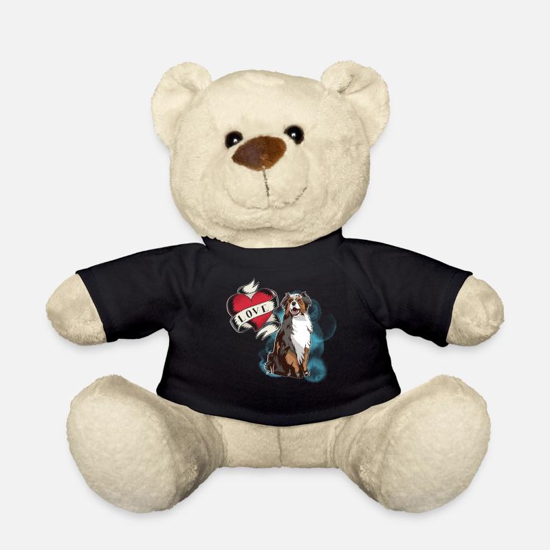 Australian Shepherd, Love Herz,Hunde Fan,Geschenk - Teddy - Schwarz