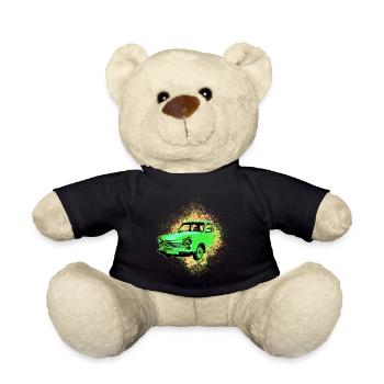 Psychedelic Trabi GDR Cardboard | Cult car - Teddy Bear - black - Front