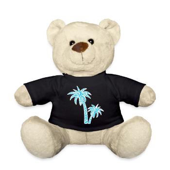 Tropic Wave Abstraktes Palmendesign - Teddy - Schwarz - Vorne