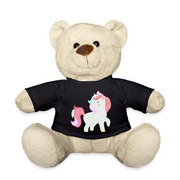 Licorne - licorne - Nounours - noir - Devant