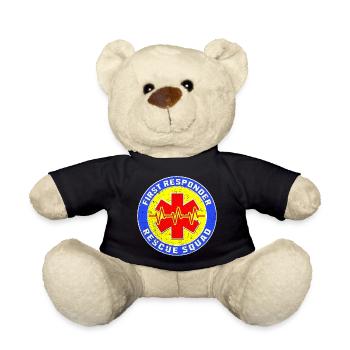 Cooles rundes First Responder Motiv - Teddy - Schwarz - Vorne