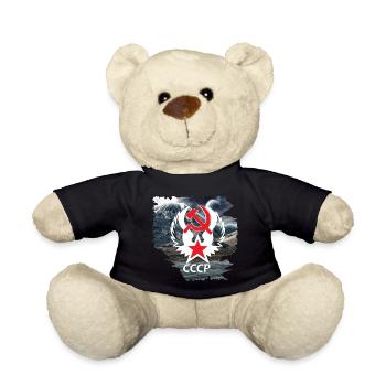 Russia,Soviet Union,Russia Coat of Arms,Mountains Shirt - Teddy Bear - black - Front