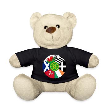 Celtic Nations Flags, Pan Celtic, Wales, Scotland - Teddy Bear - black - Front