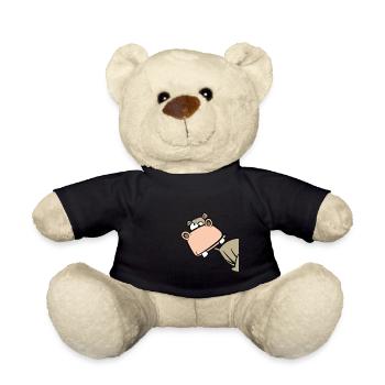 Nilpferd Hippo Geschenk für Mädchen und Jungen - Teddy - Schwarz - Vorne