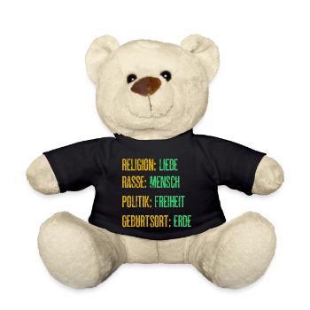 Religion Liebe Rasse Mensch Politik Freiheit - Teddy - Schwarz - Vorne