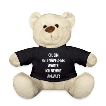 Oh, Ein Fettnäpfchen. Warte, Ich Nehme Anlauf! - Teddy - Schwarz - Vorne