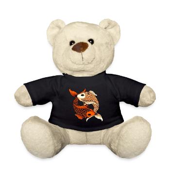 Icône Yin Yang Koi Karpen Koi Pond Japon Poisson - Nounours - noir - Devant