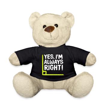 J'ai raison! Mathématicien maths maths - Nounours - noir - Devant