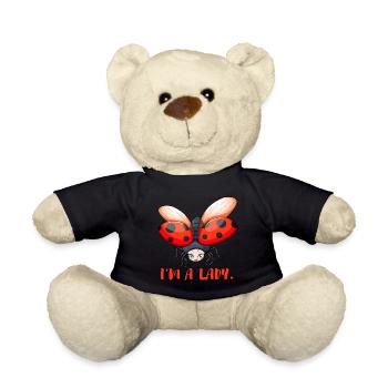 Je suis une dame cadeau de coccinelle douce - Nounours - noir - Devant