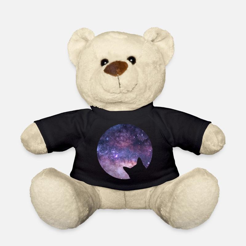 Weltraum Katze starrt ins All - Teddy - Schwarz
