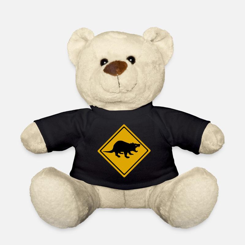 Tasmanischer Teufel Strassenschild Australien - Teddy - Schwarz