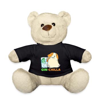 Gin-Chilla Mignon Chinchilla avec gin verre cadeau - Nounours - noir - Devant