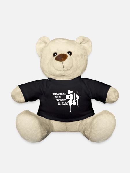 You can never have too many guitars rock gift - Teddy Bear - black