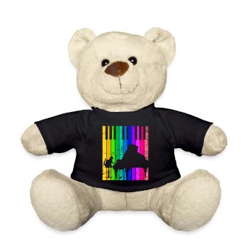 Piano grand piano musical cat kitten music - Teddy Bear - black - Front
