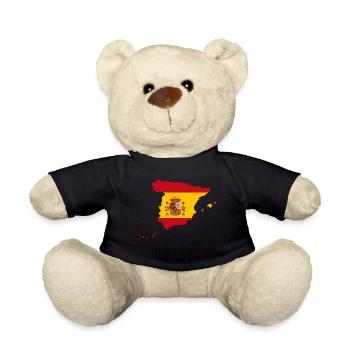 Espagne Carte du drapeau Idée cadeau - Nounours - noir - Devant