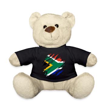 Drapeau Afrique du Sud Afrique - Nounours - noir - Devant