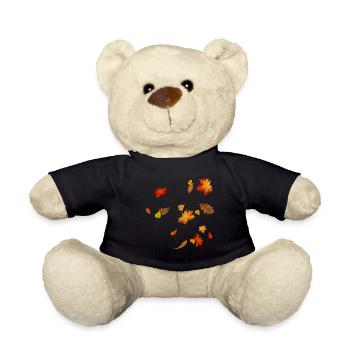 Beautiful autumn leaves - Teddy Bear - black - Front