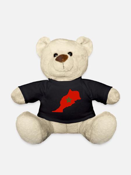 Idée cadeau carte drapeau Maroc - Nounours - noir