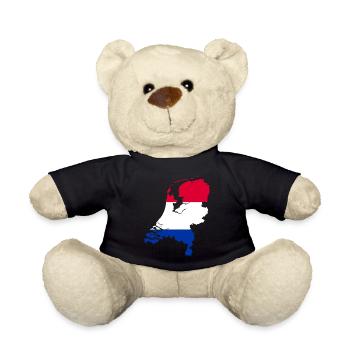Netherlands Flag Map Gift Idea - Teddy Bear - black - Front