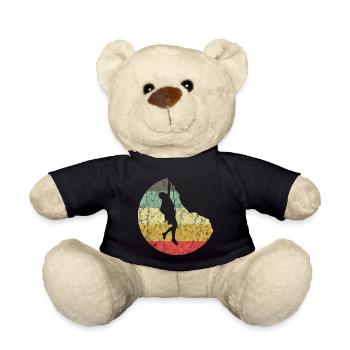Mountaineering Climbing Gift Bouldering Retro Cool - Teddy Bear - black - Front