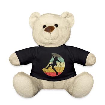 Mountaineering Climbing Gift Bouldering Retro Cool - Teddy Bear - black - Front