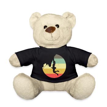 Mountaineering Climbing Gift Bouldering Retro Cool - Teddy Bear - black - Front