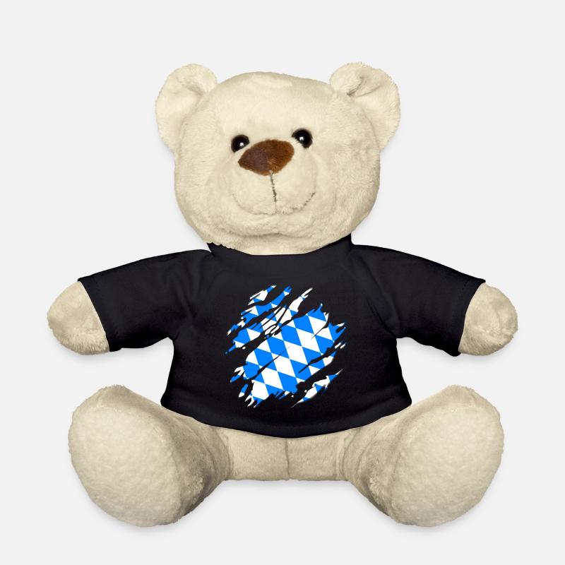 Bayern Flagge Risse Kratzer Bayerische BY - Teddy - Schwarz