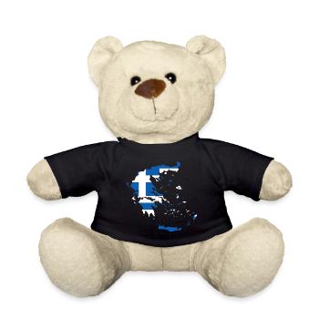 Griechenland Flagge Geschenkidee Landkarte - Teddy - Schwarz - Vorne