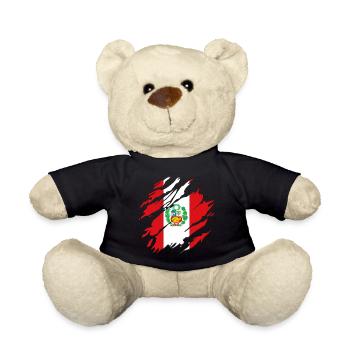 Peru flag South America Cusco Peruvian flag - Teddy Bear - black - Front