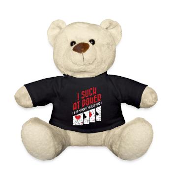 Suck at Poker lustiger Pokerspruch Poker Geschenk - Teddy - Schwarz - Vorne