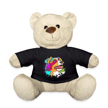 Australian Shepherd Aussie Lover Splash Art - Teddy Bear - black - Front