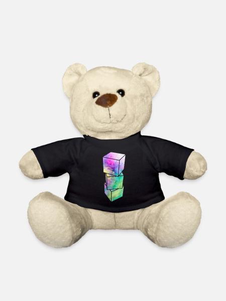 3D Würfel - Teddy - Schwarz