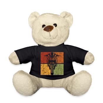 Motorcyclist Motorcycles Retro Motorcycle Biker - Teddy Bear - black - Front